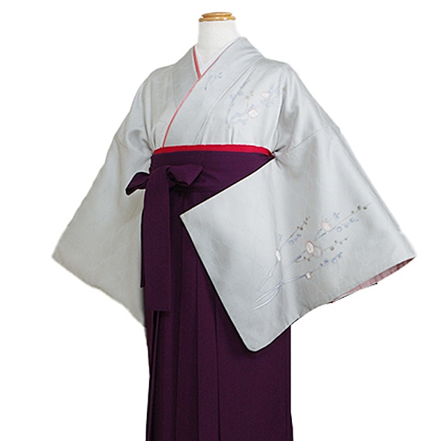 卒業式 袴 レンタル グレー色 身長〜165cm,7号〜13号 NT-houmon114|卒業式 女性袴レンタル