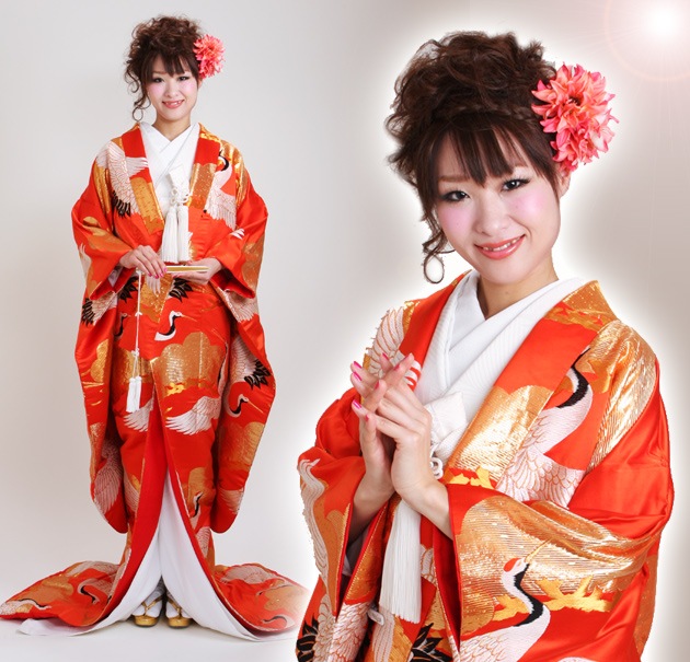 色打掛レンタル 赤色/松に鶴 NT-171 | 色打掛レンタル | | 花嫁衣裳.com