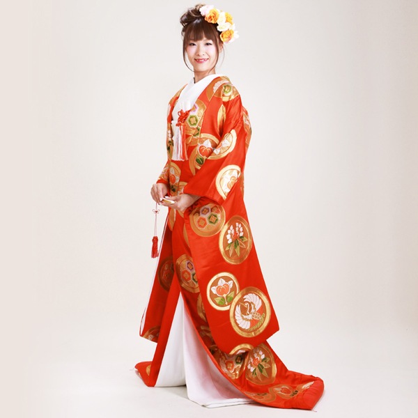 打掛 レンタル 色打掛 赤色 丸紋 NT-10 送料無料 005000000040.jpg