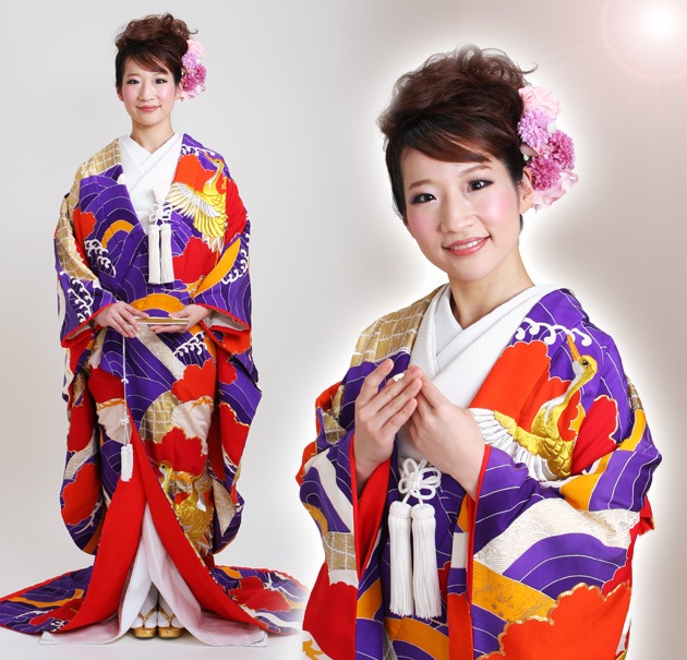 色打掛レンタル 紫色/波鶴 NT-105 | 色打掛レンタル | | 花嫁衣裳.com