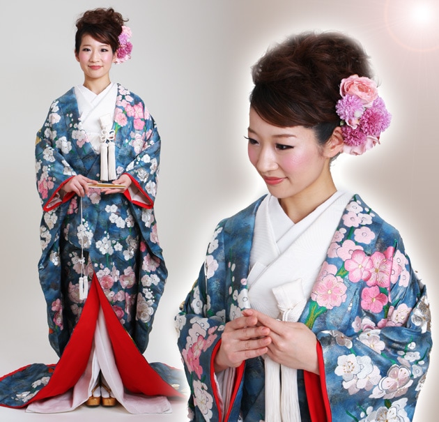 打掛 レンタル 色打掛 グリーン色 うるし梅 NT-225 送料無料 色打掛レンタル グリーン色/うるし梅 NT-225 | 色打掛レンタル