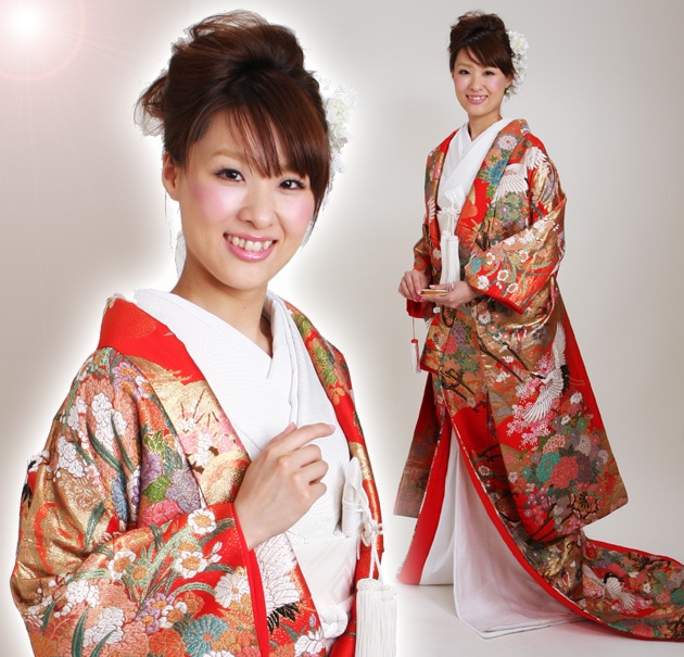 打掛 レンタル 色打掛 赤色 相良花車鶴 NT-828 送料無料 色打掛レンタル 赤色/相良花車鶴 NT-828 | 色打掛レンタル | | 花嫁