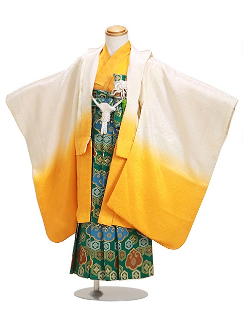 七五三 男の子 5歳 お着付けラクラク！ 羽織袴 レンタル フルセット 橙色 55|七五三レンタル-男の子