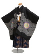 七五三 男の子 5歳 【かんたん着付】 羽織袴 レンタル フルセット 黒色 86|七五三レンタル-男の子