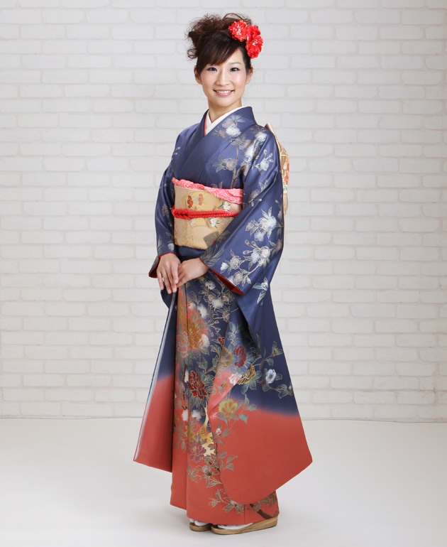 成人式 1月使用 振袖 レンタル 青紫色 孔雀にぼたん藤 NT-191-sei 送料無料 振袖 レンタル 青紫色/孔雀にぼたん藤 結婚式 成人式 結納 NT-191