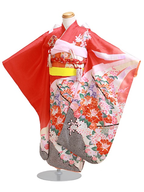 七五三 レンタル 女の子/5〜7歳 七五三着物 7歳 七五三着物7歳 赤色/ぼたん 卒園式 結婚式 NT-101|七五三レンタル-女の子