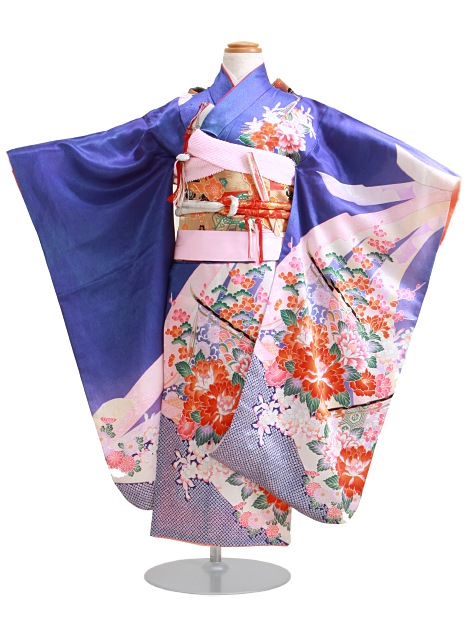 七五三 レンタル 女の子/5〜7歳 七五三着物 7歳 七五三着物7歳 青色/ぼたん 卒園式 結婚式 NT-102|七五三レンタル-女の子