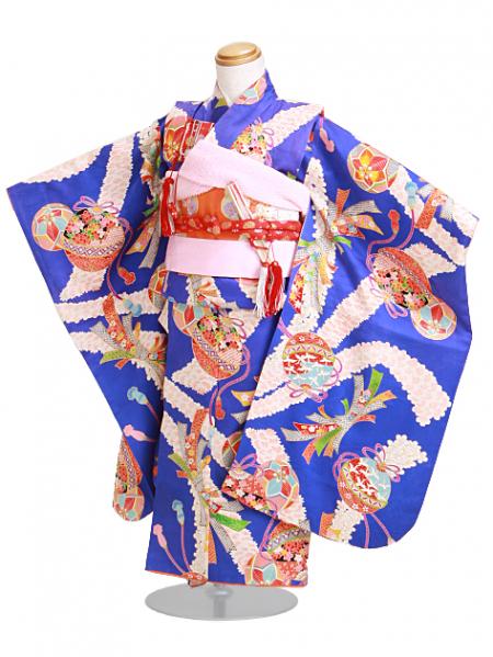 七五三 レンタル 女の子/5〜7歳 七五三着物 7歳 七五三着物7歳 青色/のしめ鈴 卒園式 結婚式 NT-ネ|七五三レンタル-女の子