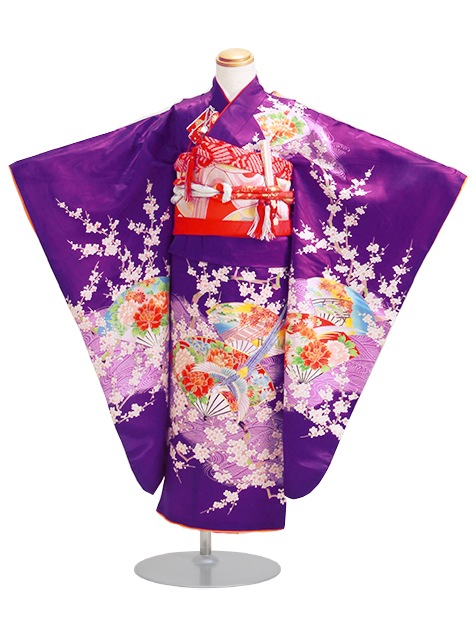 七五三 レンタル 女の子/5〜7歳 七五三着物 7歳 七五三着物7歳 紫色/扇 卒園式 結婚式 NT-サ|七五三レンタル-女の子