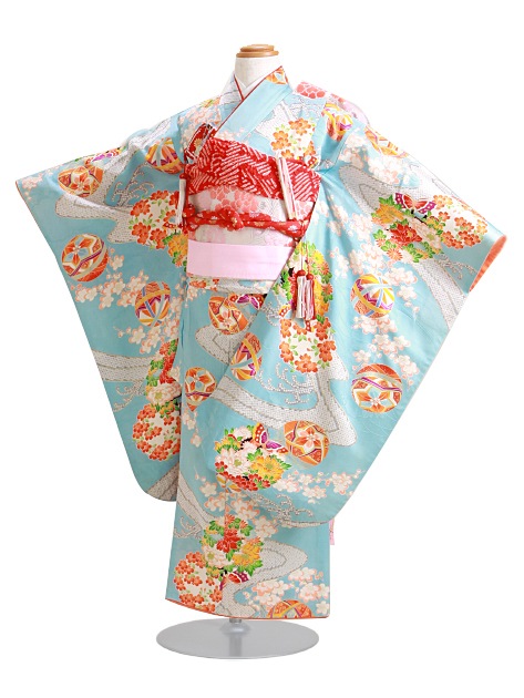 七五三 レンタル 女の子/5〜7歳 七五三着物 7歳 七五三着物7歳 水色/てまり花 卒園式 結婚式 NT-ナ|七五三レンタル-女の子