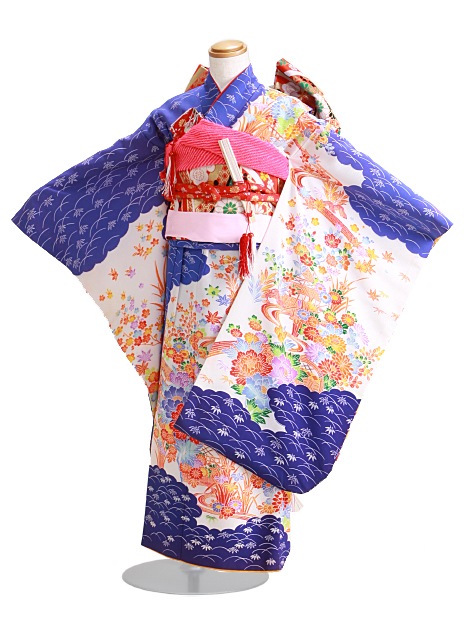 七五三 レンタル 女の子/5〜7歳 七五三着物 7歳 七五三着物7歳 白青色/小花 卒園式 結婚式 NT-ソ|七五三レンタル-女の子