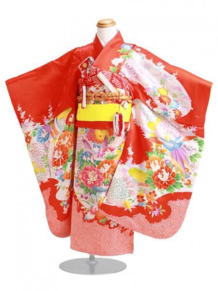七五三 レンタル 女の子/5〜7歳 七五三着物 7歳 七五三着物7歳 赤色/ぼたん 卒園式 結婚式 NT-ユ|七五三レンタル-女の子