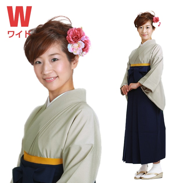 卒業式 袴 レンタル 広幅 大きい グレー色 身長〜160cm,13号〜15号 NT-muji108|先生方にお勧め（色無地＆はかま）|卒業式 女性袴レンタル