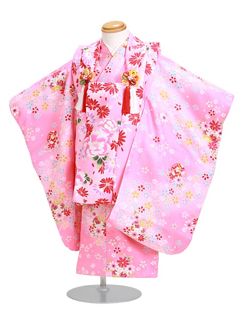 七五三 被布セット レンタル 女の子 3歳 ピンク色/桜まり〔身長：90cm,92cm〕 卒園式 結婚式 NT-354-21|七五三レンタル-女の子