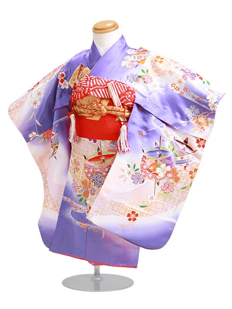 七五三 レンタル 女の子/3歳 七五三着物 青色/糸車小花〔身長：84cm,86cm〕卒園式 結婚式 NT-343|七五三レンタル-女の子