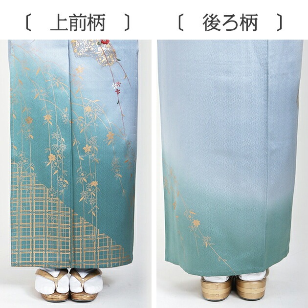 訪問着 レンタル 【単衣】（6月/9月向け着物）ブルーグレー色