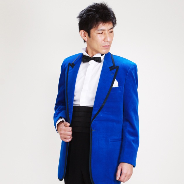 黒 ベルベット フルオーダーメイド ラテン ジャケット ショールカラー