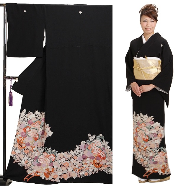 黒留袖 レンタル〔145cm～153cm/7号～11号位〕結婚式 着物