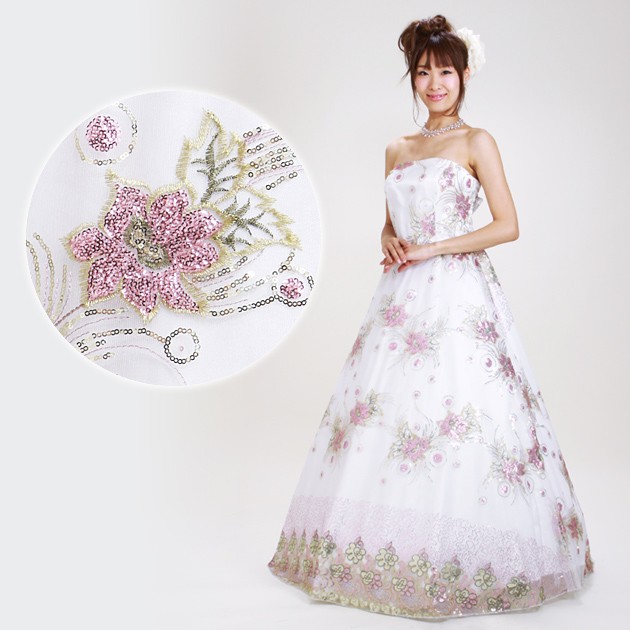 二次会ドレス レンタル【11号-15号,ホワイト,Aライン】SN5045 結婚式