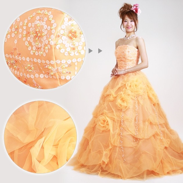 【値下げ】カラードレス オレンジ グリッター 9号 値下げ】カラードレス オレンジ グリッター 9号 - メルカリ