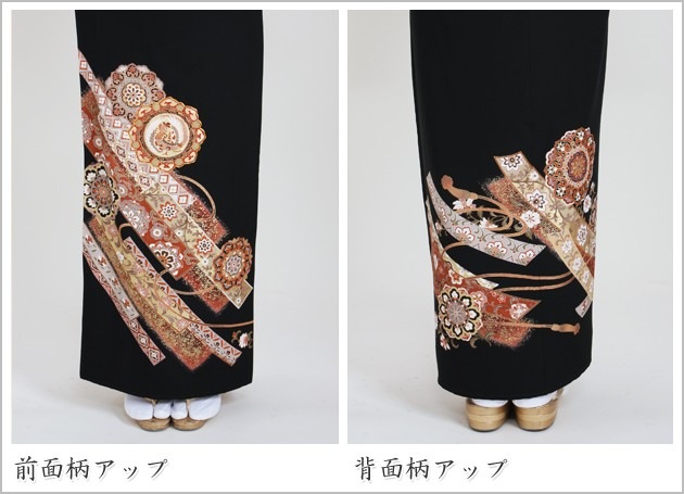 8161☆送料込み❣️ 黒留袖 着物 4枚 まとめ売り❣️ Mサイズ|正絹 古典柄の留袖フルセット|黒留袖 4A1146 : e-きもの