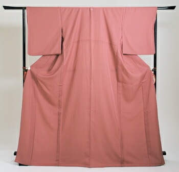 色無地 【単衣】【広幅】 レンタル 6月・9月 〔高級正絹〕 レンガ色 お