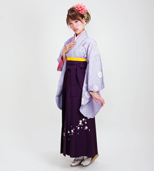 卒業式 袴 レンタル 紫色 桜 身長～170cm,7号～13号 NT-278