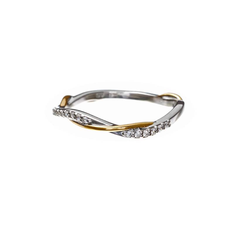 【h&d Jewelry】 リング SWEET SV925 イエローゴールド シルバー バイカラー CZ 5175600056