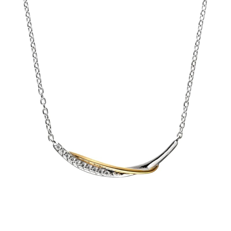 【h&d Jewelry】 ネックレス SWEET SV925 イエローゴールド シルバー バイカラー CZ 40cm 5175600059