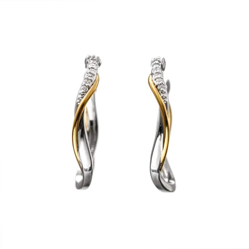【h&d Jewelry】 ピアス SWEET SV925 イエローゴールド シルバー バイカラー CZ 5175600060