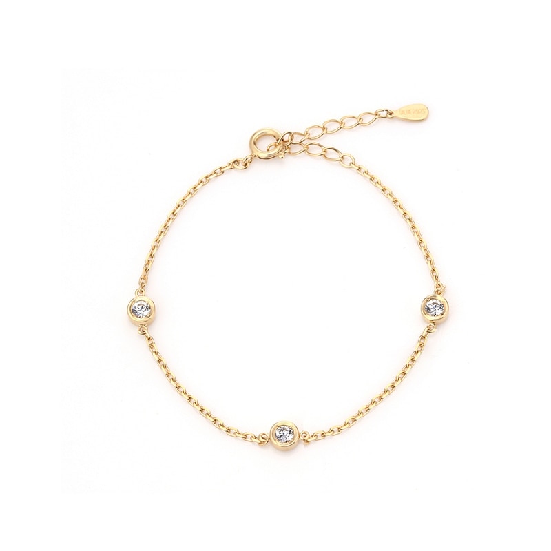 【h&d Jewelry】 ブレスレット SWEET SV925 イエローゴールド CZ 16cm+3cmアジャスター付 5175600094