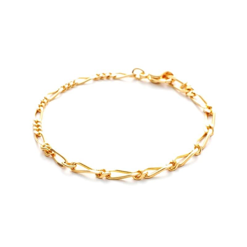 【h&d Jewelry】 ブレスレット COOL SV925 イエローゴールド フィガロチェーン 20cm 5175600106