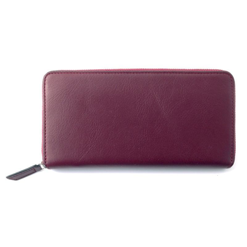 【H&D Leather】 ラウンドジップ 長財布 HDB-11 ワインレッド 5564200186
