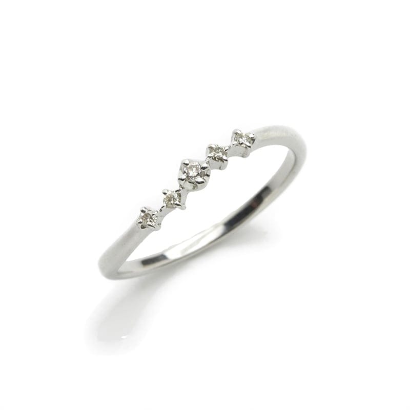K10 WG ホワイトゴールド 0.04ct ダイヤモンド ピンキーリング #03 1105500082
