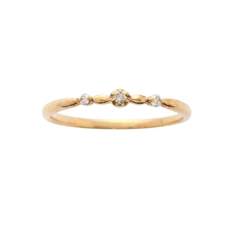 【Meteore】 K10 YG イエローゴールド 0.03ct ダイヤモンド ピンキーリング #04 1105500179