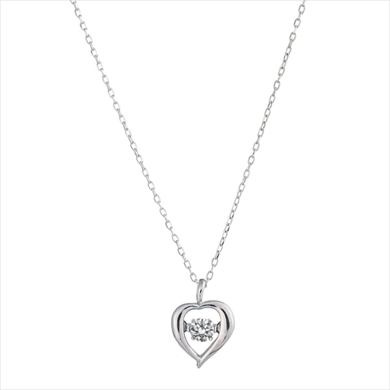 【Dancing Stone】 K18 WG ホワイトゴールド 0.05ct ダイヤモンド ネックレス 1125510257
