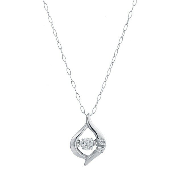 【Dancing Stone】 K18 WG ホワイトゴールド 0.05ct ダイヤモンド ネックレス 1125510260