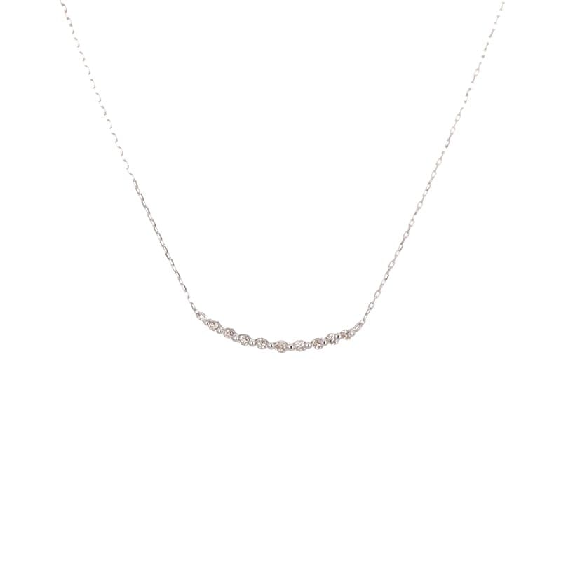 K18 WG ホワイトゴールド 0.1ct ダイヤモンド ネックレス 1125511243