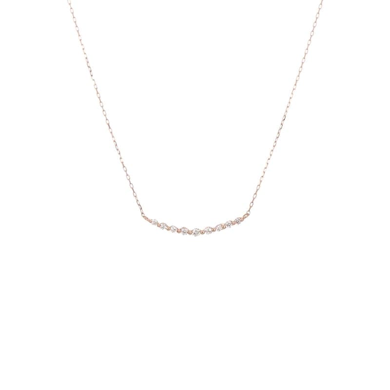 K18 PG ピンクゴールド 0.1ct ダイヤモンド ネックレス 1125511244