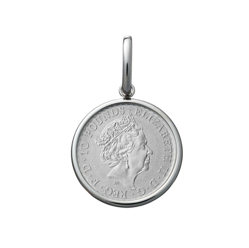 【Gold Jewelry】 PT プラチナ 999 ブリタニア エリザベス2世 ￡10 コイン THE ROYAL MINT ペンダントトップ 1/10oz 1125522148