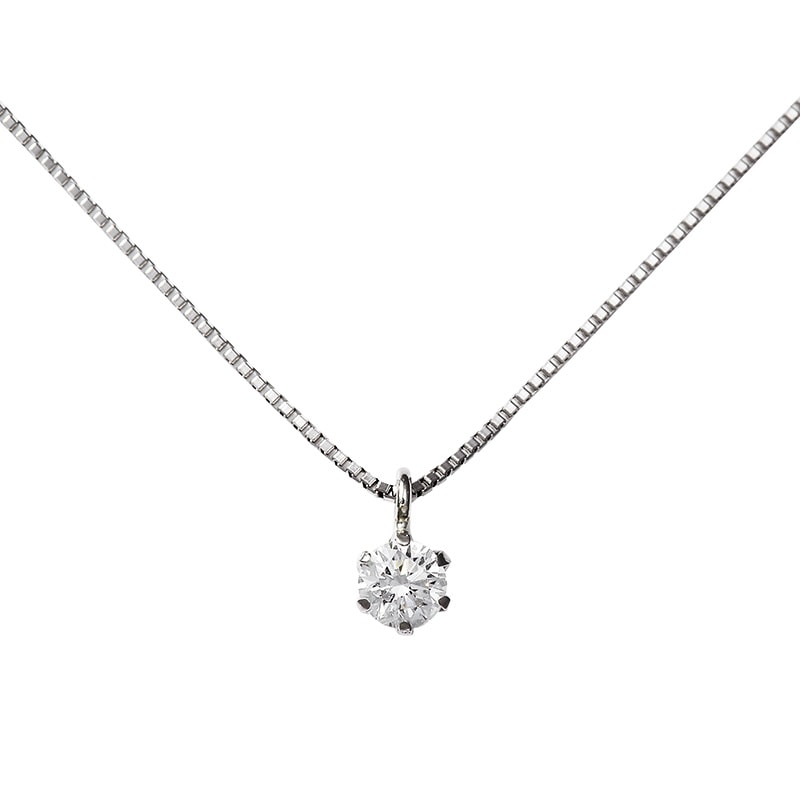 PT プラチナ 0.1ct ダイヤモンド ネックレス Dカラー SI2クラス EXカット 45cm 1126700240