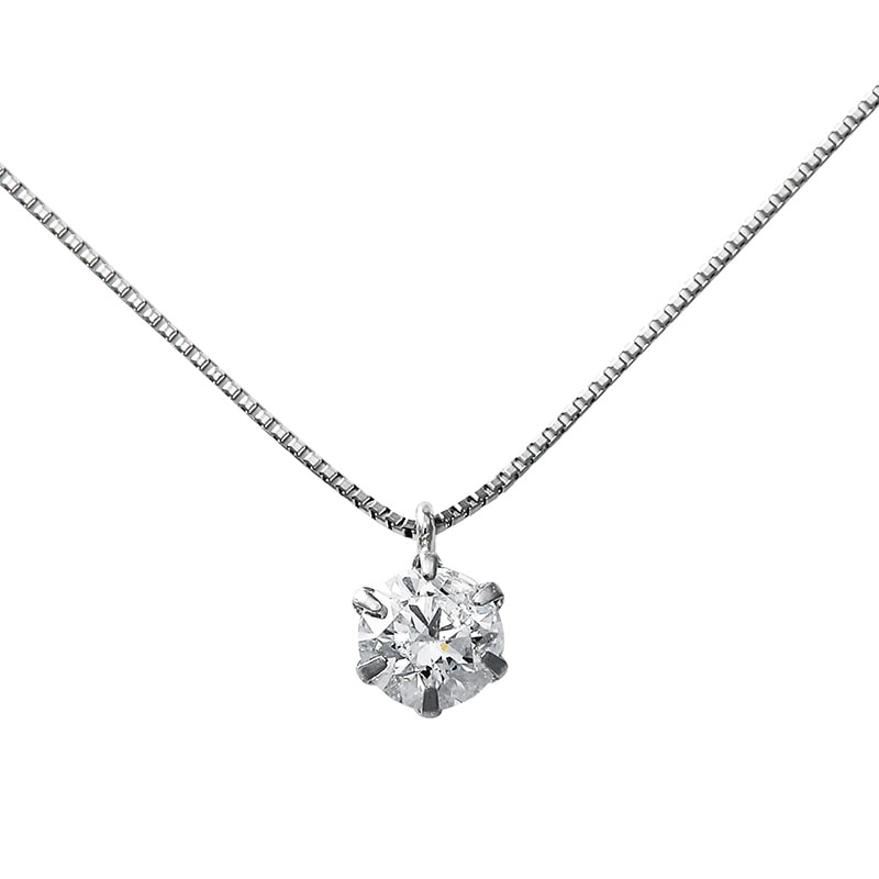 PT プラチナ 0.3ct ダイヤモンド ネックレス Dカラー SI2クラス EXカット 45cm 1126700242