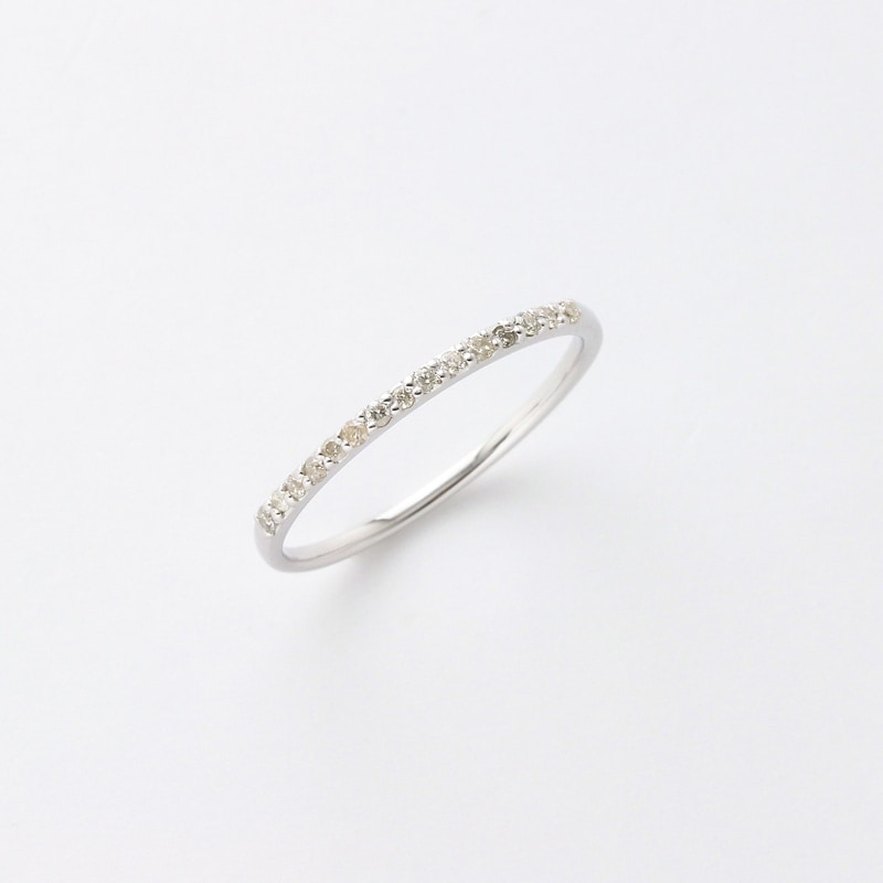 K10 WG ホワイトゴールド 0.07ct ダイヤモンド エタニティ ピンキーリング 1136502634
