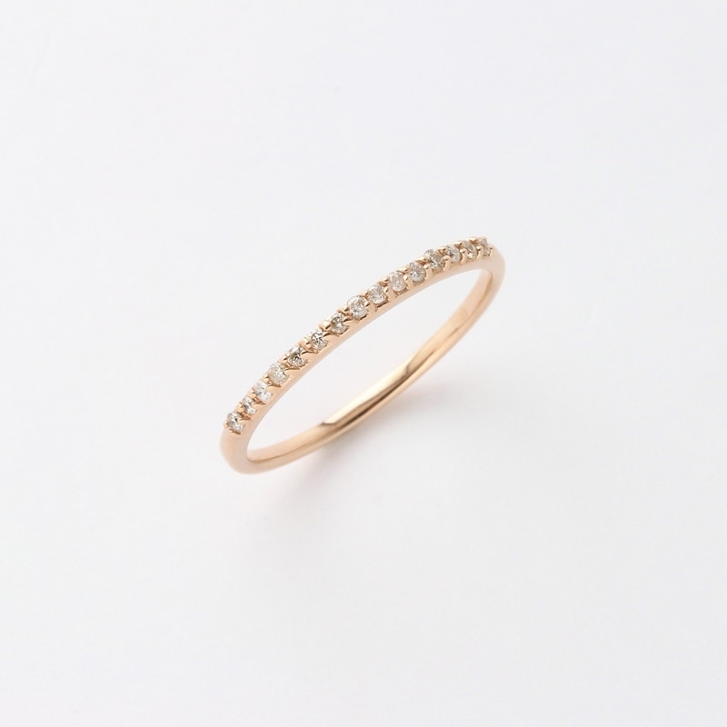 K10 PG ピンクゴールド 0.07ct ダイヤモンド エタニティ ピンキーリング 1136502635