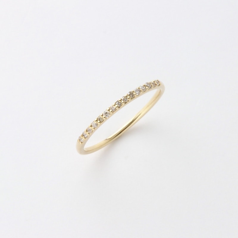 K10 YG イエローゴールド 0.07ct ダイヤモンド エタニティ ピンキーリング 1136502636