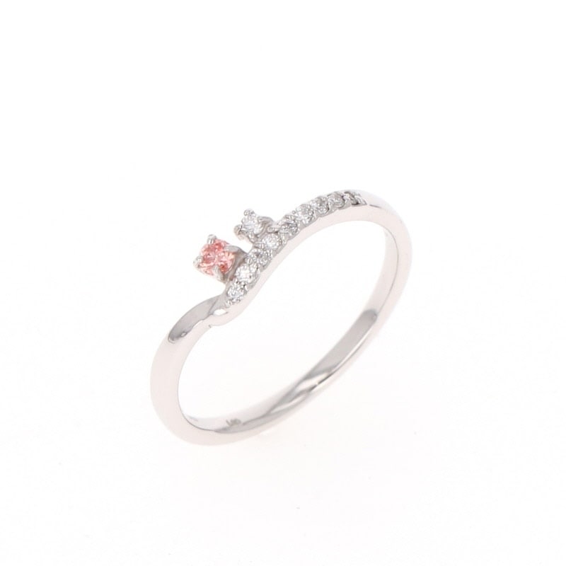 【Lab Grown Diamond】 PT プラチナ 900 ピンク ラボグロウン ダイヤモンド LGD 0.05ct リング #10 1136503754