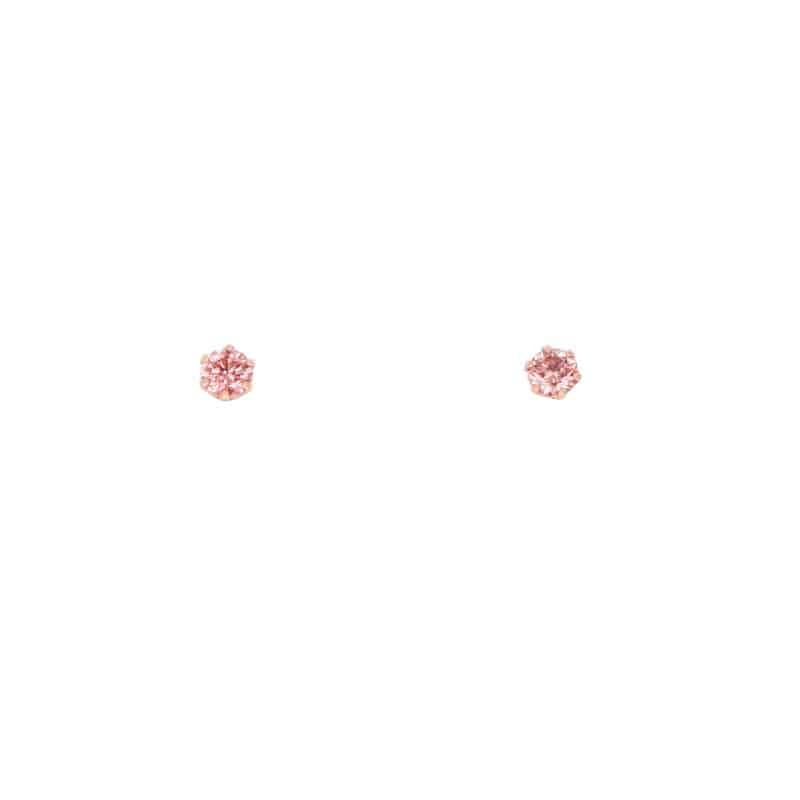 【Lab Grown Diamond】 K18 PG ピンクゴールド 0.1ct ピンクラボグロウンダイヤモンド LGD ピアス 1136503757