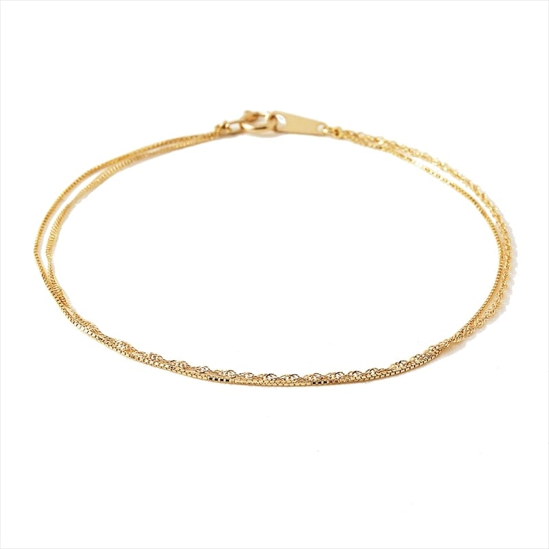 【Gold Jewelry】 LIEN K10 YG イエローゴールド ブレスレット チェーン 1136504177