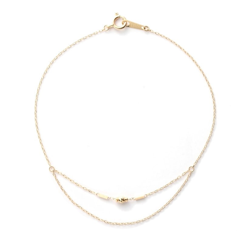 【LIEN】 K10 YG イエローゴールド ブレスレット チェーン 1136504182