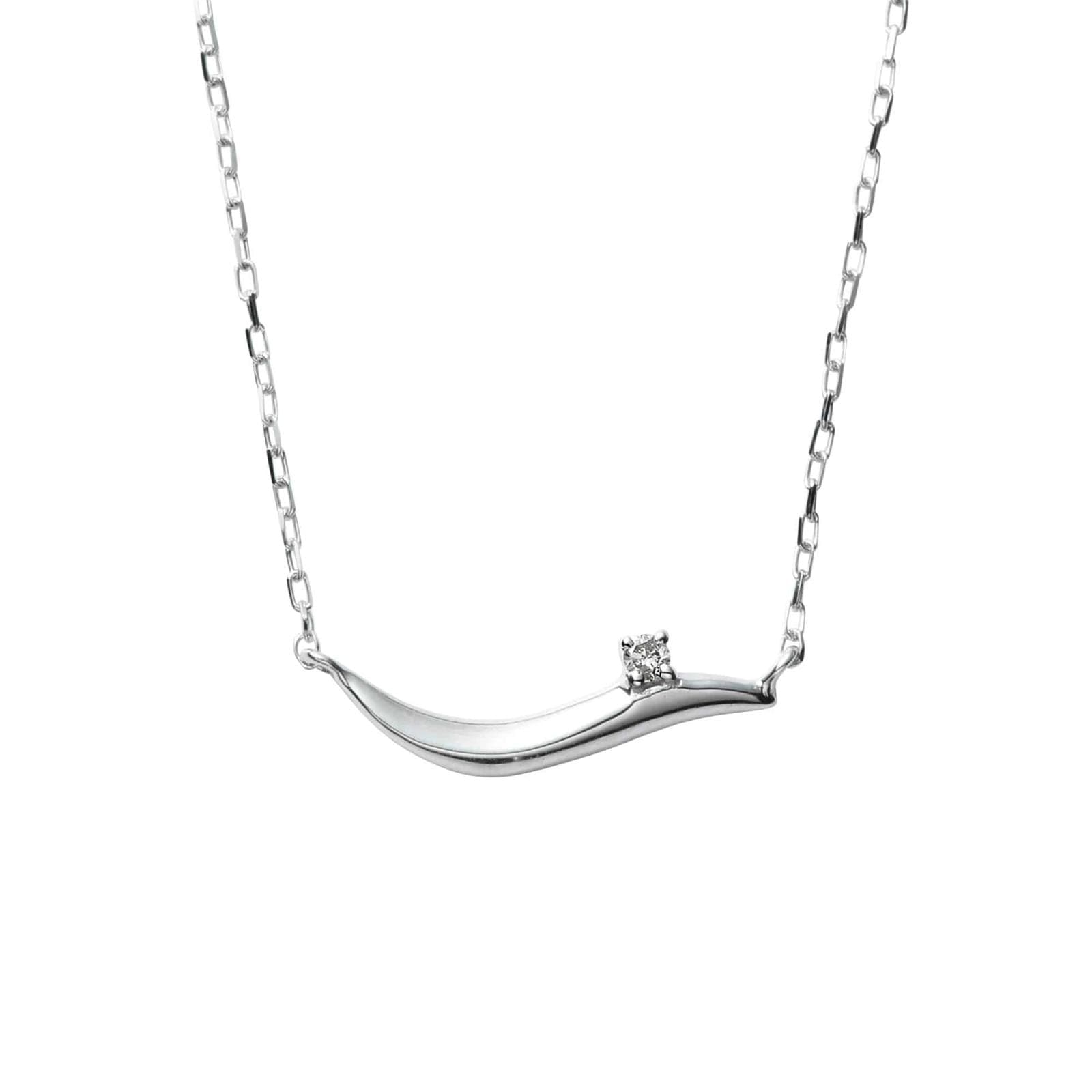 K10 WG ホワイトゴールド 0.005ct ダイヤモンド ネックレス 1136504197